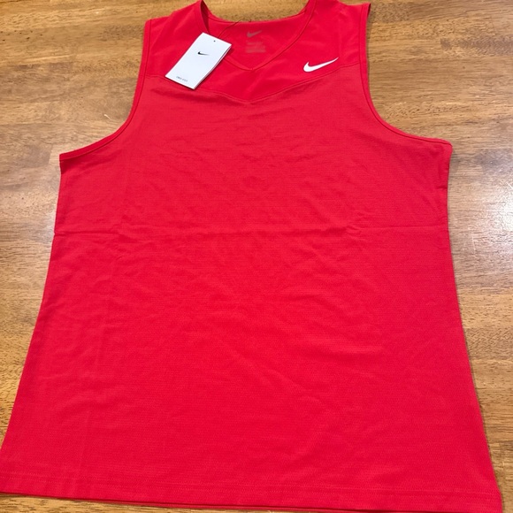Nike Soccer Running Training Tank Top Mens Large CW3910 657 Red New With Tags - Picture 1 of 8